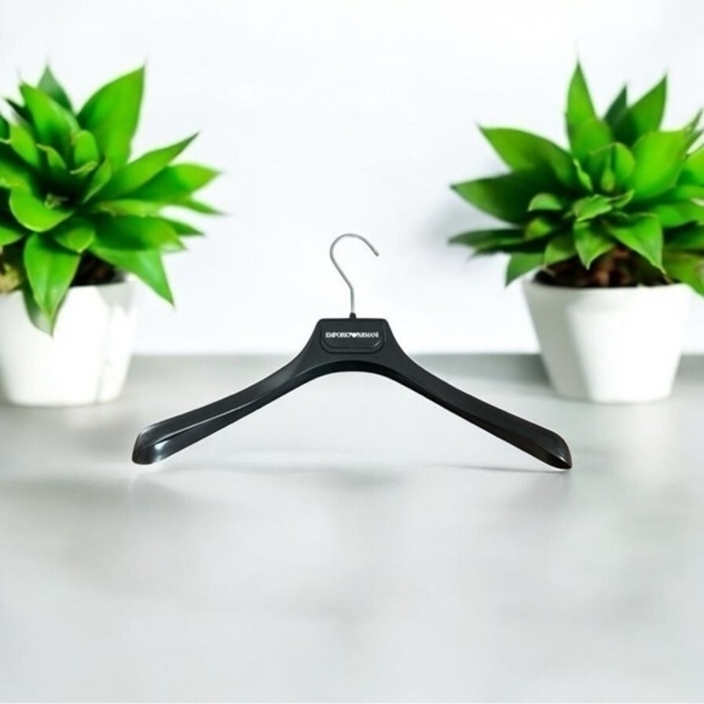 EMPORIO ARMANI Luxury Dress Shirt Blazer Hanger Black Plastic 16.5" VG